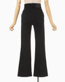 Stretch Cropped Flare Jeans - black