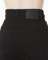 Stretch Cropped Flare Jeans - black