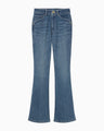 Stretch Cropped Flare Jeans - blue