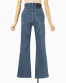 Stretch Cropped Flare Jeans - blue