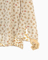 Floral Jacquard Hight Neck Blouse - ecru