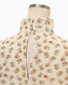 Floral Jacquard Hight Neck Blouse - ecru