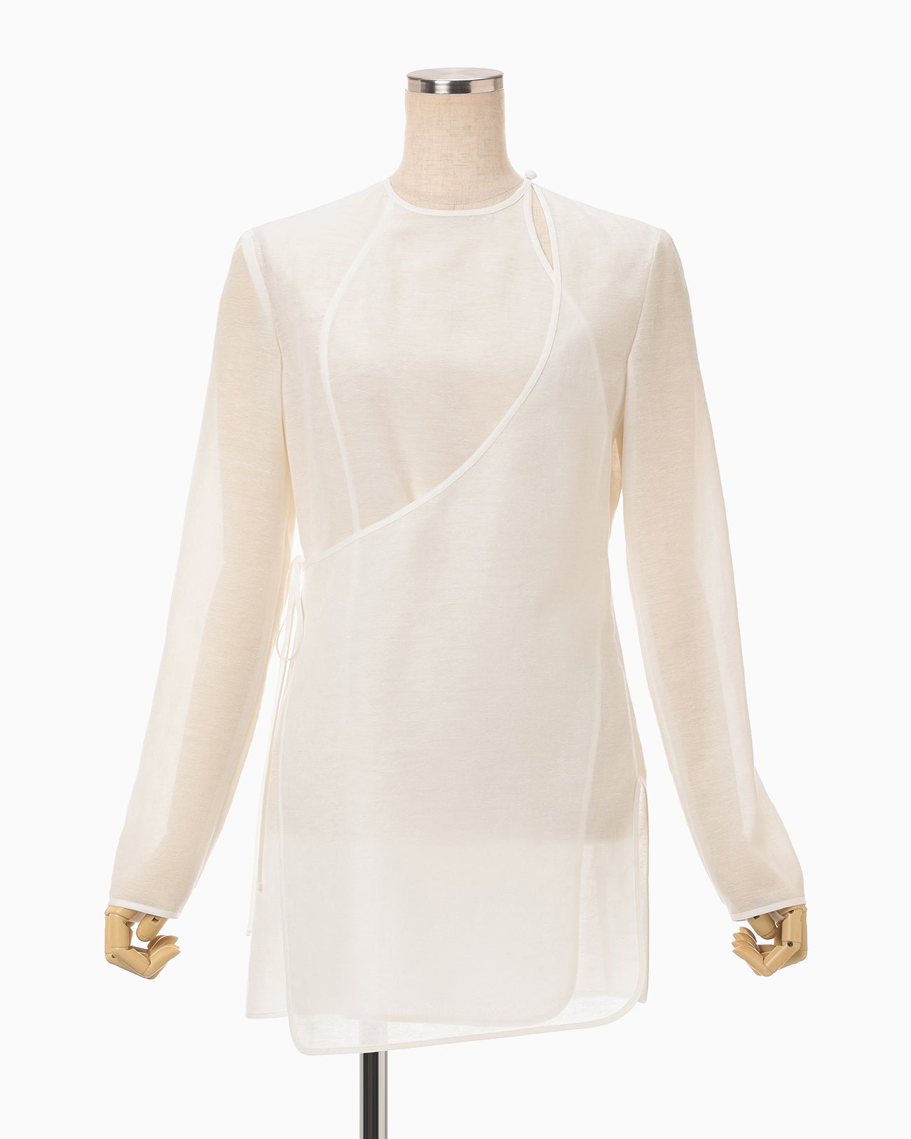 Botanical Motif Sheer Top - white