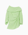 Volume Drape Shirt - light green