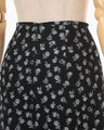 Floral Jacquard A-Line Skirt - navy