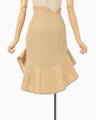 Grain Finish Asymmetric Skirt - beige