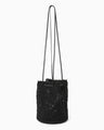 Cording Embroidery Bucket Bag - black