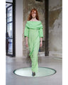 Volume Drape Wide Collar Dress - light green