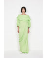 Volume Drape Wide Collar Dress - light green