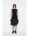 Woman Figure Sleeveless Knitted Top - black