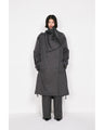 Oversized Organic Cotton Twill Trench Coat - grey