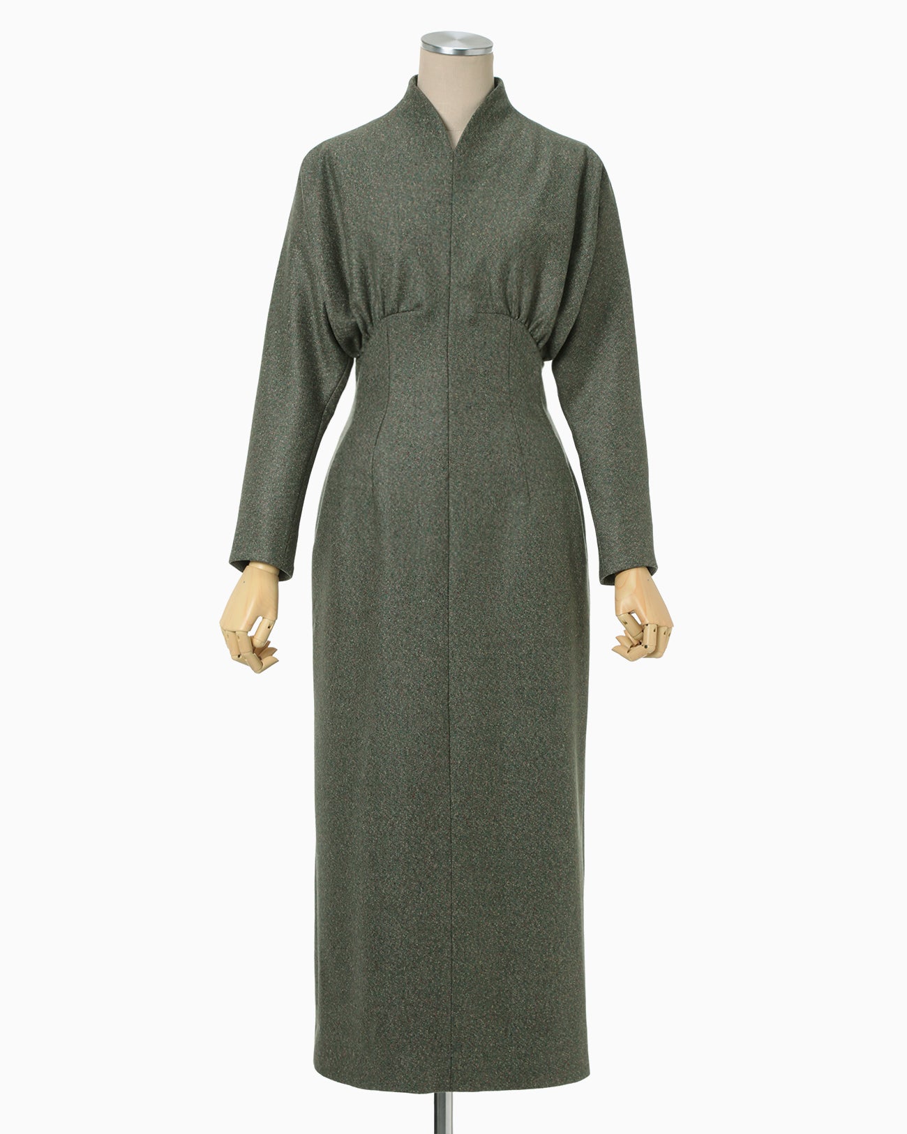 Melange Flannel Dress - green - Mame Kurogouchi