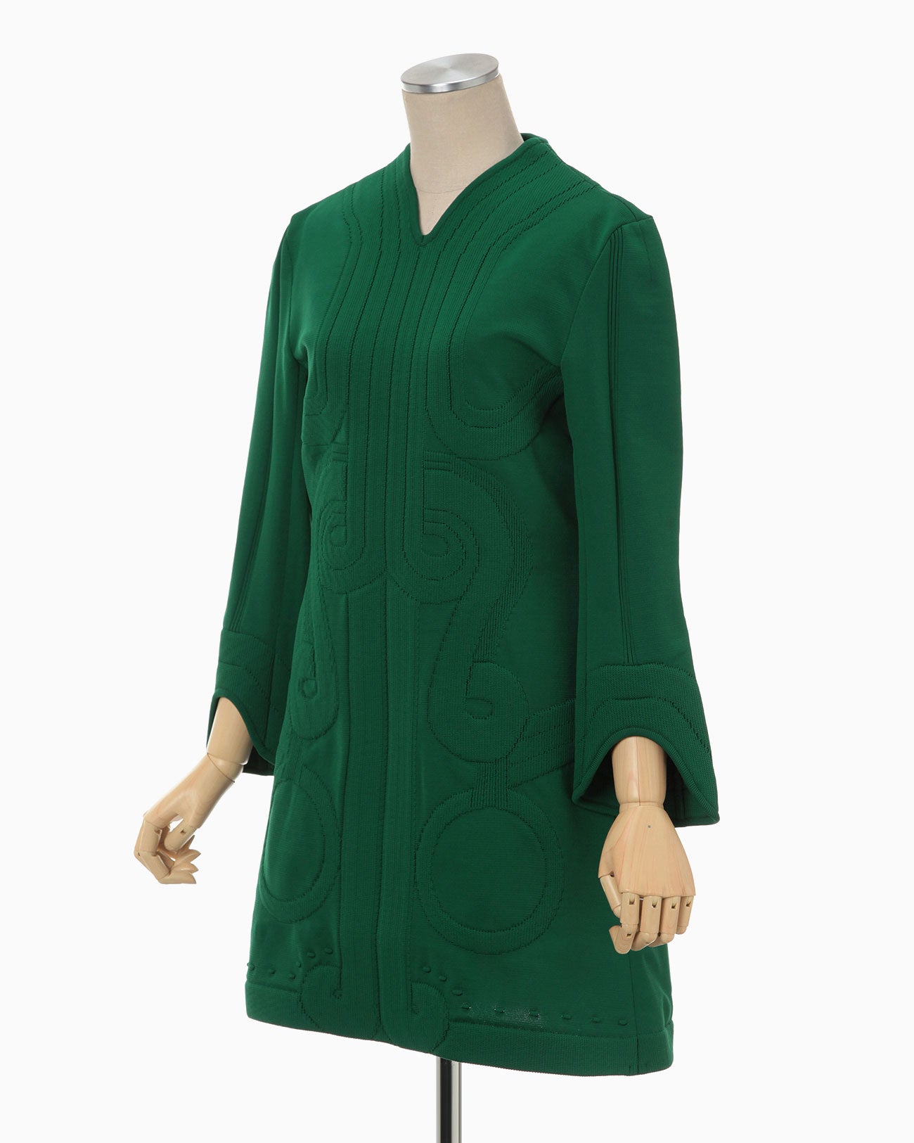 Jomon Pattern Knitted Dress - green - Mame Kurogouchi