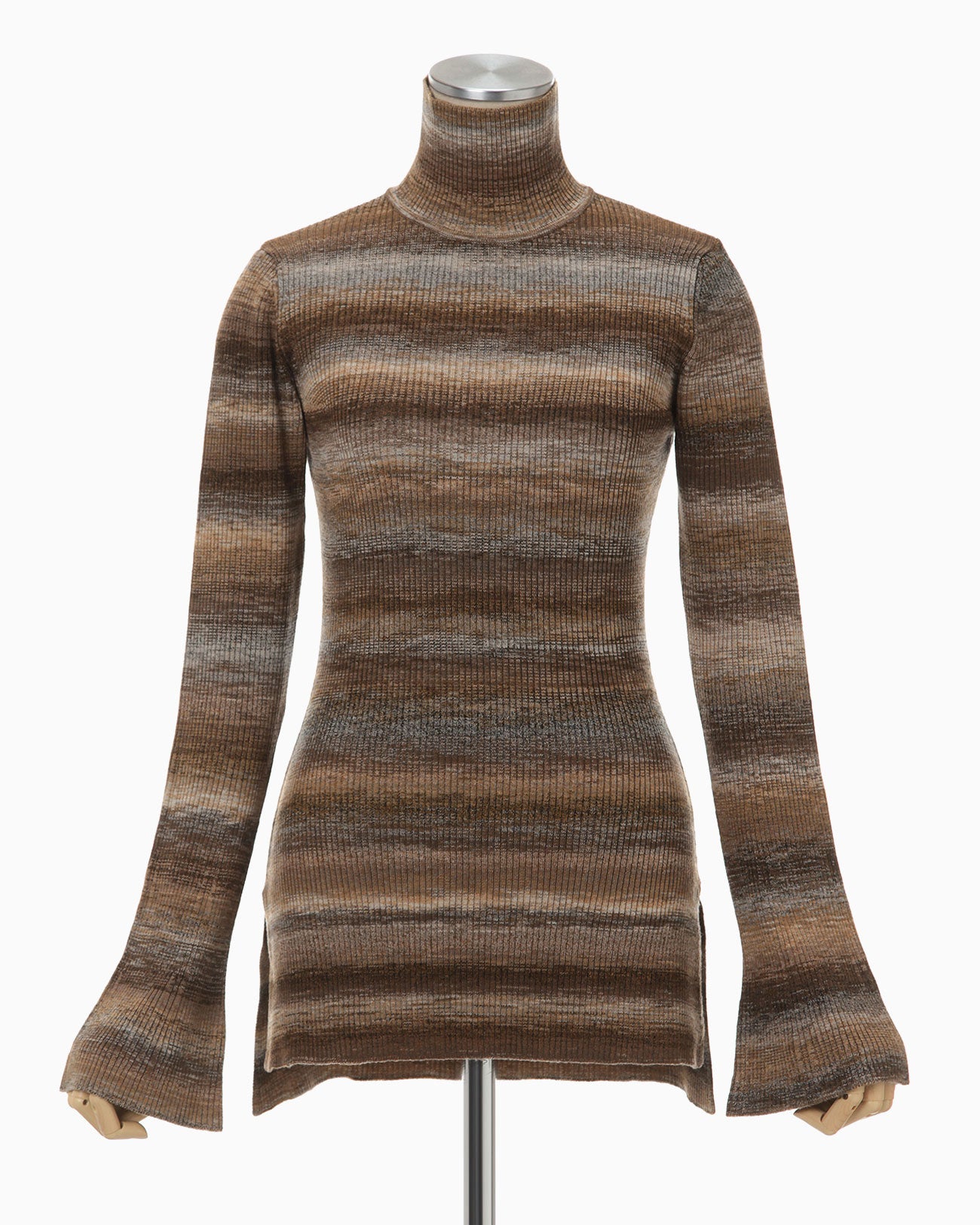 Ombre Stripe Knitted Top - brown - Mame Kurogouchi