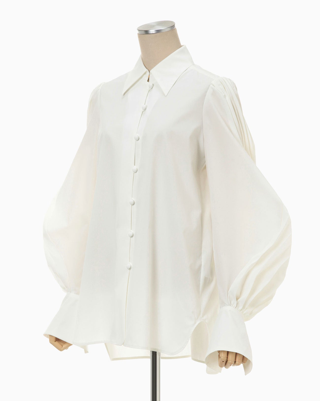 春早割 MAME KUROGOUCHI Curved Pleated Shirt シャツ/ブラウス(七分