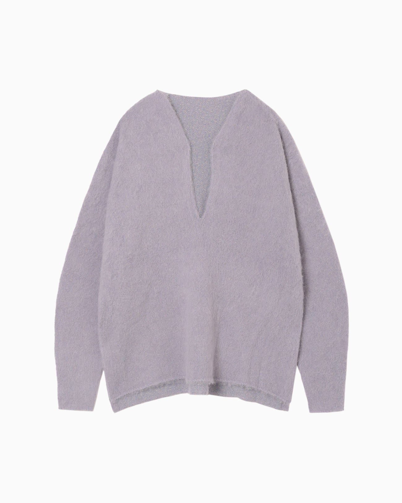 Brused Alpaca Knitted Top - lavender - Mame Kurogouchi