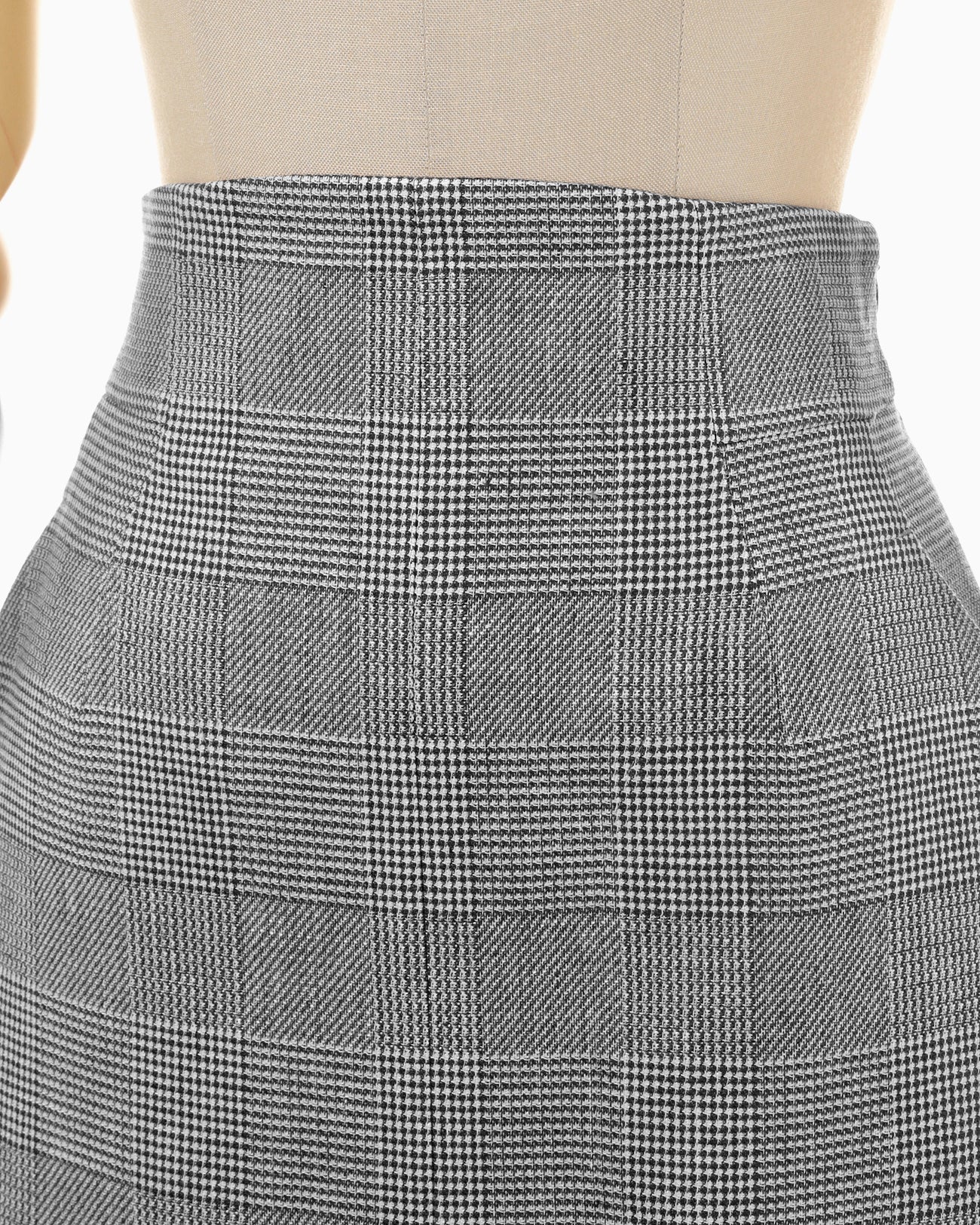 Houndstooth Geometric Plaid Skirt - black - Mame Kurogouchi