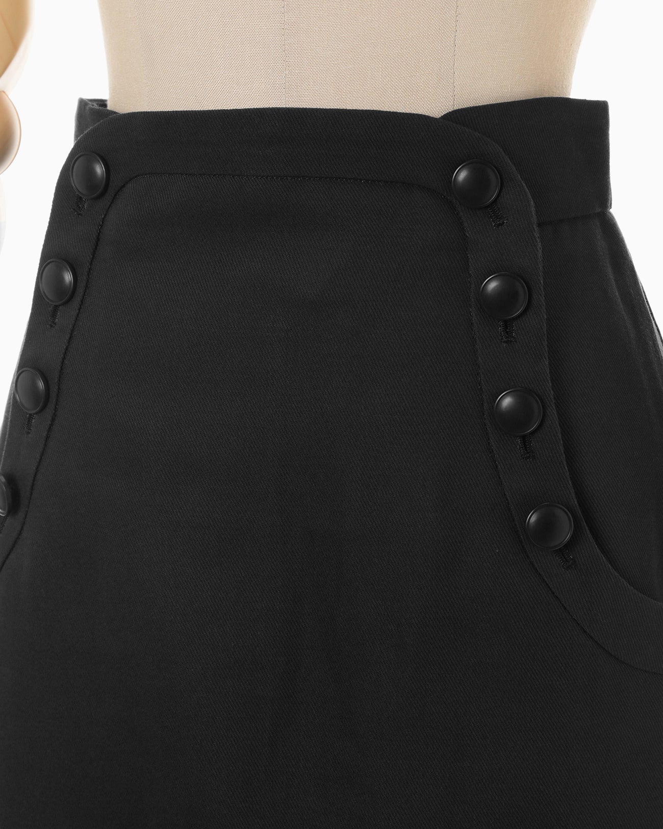 Cotton Linen Twill Skirt - black - Mame Kurogouchi