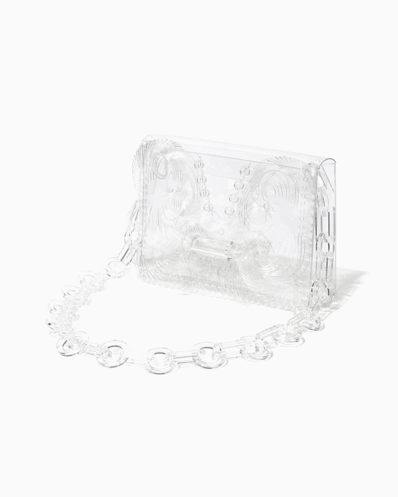 Transparent Sculptural Mini Chain Bag - clear - Mame Kurogouchi