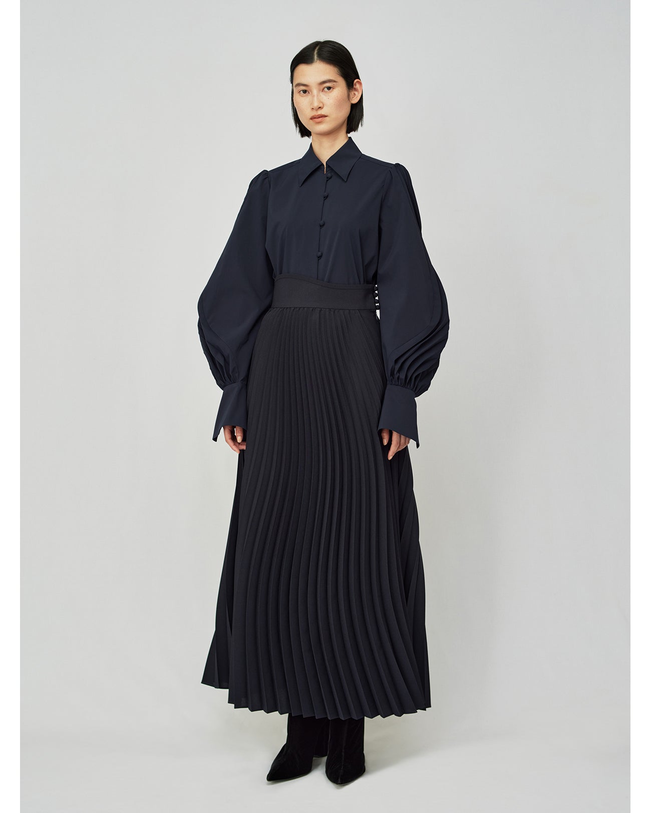 Curved Pleated Flared Skirt | annagrant.de
